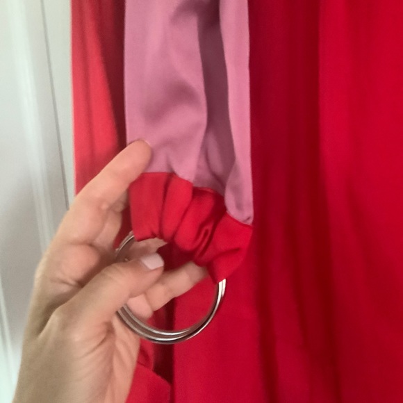 ZARA UTERQUE Red Cocktail Dress with double color belt - Picture 3 of 6